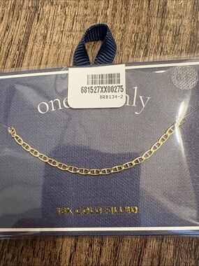 One+Only 18K Gold Filled Chain Bracelet- Gold 6.5” Nautical